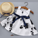 2017 Infant Baby Clothes Brand Design Sleeveless Print Bow Dress Summer Girls Baby Clothing Cool Cotton Party Princess Dresses