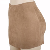 2017 Hot Women Faux Leather Mini Skirt Womens Fashion Leather Suede Pencil Skirt Zipper Split Bodycon Sexy Summer Short Skirts