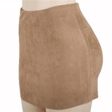 2017 Hot Women Faux Leather Mini Skirt Womens Fashion Leather Suede Pencil Skirt Zipper Split Bodycon Sexy Summer Short Skirts