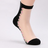 2017 Hot Summer Woman Socks Female Thin Crystal Glass Silk Transparent Socks Girls Stretch Socks Chaussette Femme Calcetines