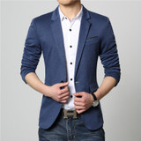 2017 New Slim Fit Mens Casual Jacket Single Button Cotton Blazer Jacket Men Classic Gray Mens Suit Jacket Patchwork Coat Men 6XL