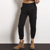 2017 New Side Pockets Harem Casual Pants Mens Hip Hop Patchwork Cargo Ripped Sweatpants Joggers Trousers Male Fashion Pant