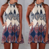 2017 New Sexy Women Summer Off-Shoulder Boho Dresses Fashion Casual Loose Beach Floral Sundress Mini Dress