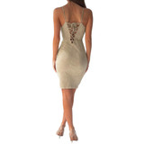 2017 New Sexy Women Ladies Mini Dress Back Velvet Bodycon Strappy Dress Winter Bodycon Party Club Dresses Vestidos Clothing