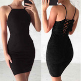 2017 New Sexy Women Ladies Mini Dress Back Velvet Bodycon Strappy Dress Winter Bodycon Party Club Dresses Vestidos Clothing