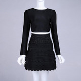 2017 New sexy women Evening Party white summer Skirt green black ruffles celebrity Mini Mermaid Bodycon pencil bandage skirts