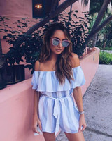 2017 New Rompers Women stripe Jumpsuit Elegant Short Overalls Jumpsuit Female Summer Playsuit high quality beach Rompe