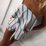2017 New Rompers Women print Jumpsuit Elegant Short Overalls Jumpsuit Female Summer Playsuit chest wrapped strapless Rompe