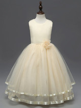 2017 new Retail Lace Flower Girl Dress Children Kids Beautiful Wedding Party Dress Girl Formal Party Pageant Long Princess Dress