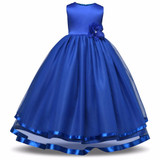 2017 new Retail Lace Flower Girl Dress Children Kids Beautiful Wedding Party Dress Girl Formal Party Pageant Long Princess Dress