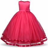 2017 new Retail Lace Flower Girl Dress Children Kids Beautiful Wedding Party Dress Girl Formal Party Pageant Long Princess Dress