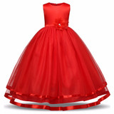 2017 new Retail Lace Flower Girl Dress Children Kids Beautiful Wedding Party Dress Girl Formal Party Pageant Long Princess Dress