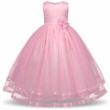 2017 new Retail Lace Flower Girl Dress Children Kids Beautiful Wedding Party Dress Girl Formal Party Pageant Long Princess Dress