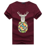 2017 New Pure cotton Short Sleeves Hip hop Fashion Mens T-Shirt Tshirt O-Neck  Summer Personality Fashion men t-shirts F773