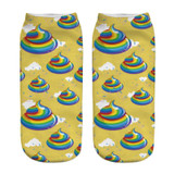 2017 fashion Hot Sale 3d Printed lover emoji unicorn funny socks womens socks low cut ankle short spaort socks Christmas gift