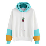 2017 Fashion Hoodie Women Long Sleeve Cactus Print Hoodie Sweatshirt Hoody Pullover Tops Blouse Cotton Blend Jumper Hoodie Women