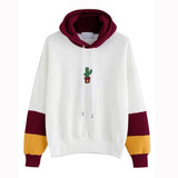2017 Fashion Hoodie Women Long Sleeve Cactus Print Hoodie Sweatshirt Hoody Pullover Tops Blouse Cotton Blend Jumper Hoodie Women