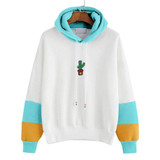 2017 Fashion Hoodie Women Long Sleeve Cactus Print Hoodie Sweatshirt Hoody Pullover Tops Blouse Cotton Blend Jumper Hoodie Women