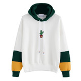 2017 Fashion Hoodie Women Long Sleeve Cactus Print Hoodie Sweatshirt Hoody Pullover Tops Blouse Cotton Blend Jumper Hoodie Women