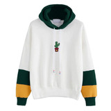 2017 Fashion Hoodie Women Long Sleeve Cactus Print Hoodie Sweatshirt Hoody Pullover Tops Blouse Cotton Blend Jumper Hoodie Women