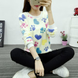 2017 Fashion Harajuku Cute Teddy Bear Panda Women Sweater High Quality Long Sleeves Flannel Pullovers Warm Tops Large Size M-XXL