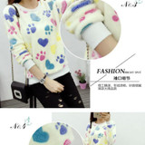 2017 Fashion Harajuku Cute Teddy Bear Panda Women Sweater High Quality Long Sleeves Flannel Pullovers Warm Tops Large Size M-XXL
