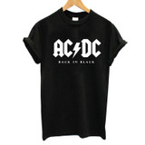 2017 Fashion Harajuku ACDC Print T-Shirt Women Tshirt Tracksuit Brand Punk Rock Black T Shirt For Lady