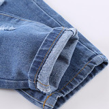 2017 Fashion Girls Denim Pants Spring Boys Jeans Pants Kid Clothing Girl Trousers Fall Children Jean Pants Cartoon Patchwork