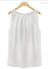 2017 Fashion Elegant Sexy Women Lady Summer Vest Top Sleeveless Women Blouses Casual Tank Tops Shirt Chiffon