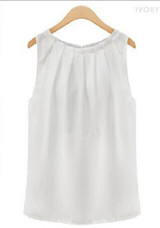 2017 Fashion Elegant Sexy Women Lady Summer Vest Top Sleeveless Women Blouses Casual Tank Tops Shirt Chiffon