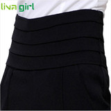 2017 Fashion Design Loose Zipper Fly Solid Pantalones Women Casual High Waist Flare Leg Long Pants Women Palazzo Trousers Ja042