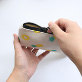 2017 Fashion Cute Fruits Canvas Stationery Pencil Pen Case Cosmetic Makeup Bag Zipper Pouch Case
