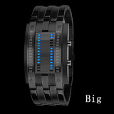 2017 Fashion Creative Luxury Lovers' Wristwatch Men Women Steel blue Binary Luminous LED Electronic  Sport Watches Smart Watch