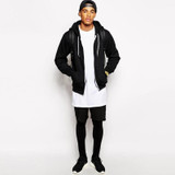 2017 Brand New Men's Clothing White long t shirt Hip hop StreetWear t-shirt Extra Long Length Tee Tops long line tshirt