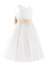 2017 Brand New Flower Girl Dresses White/Ivory Real Party Pageant Communion Dress Little Girls Kids/Children Dress for Wedding