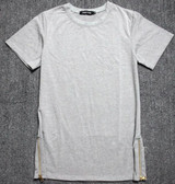 2017 Brand New Clothing Mens Black long t shirt Zipper Hip Hop longline extra long length tops tee tshirts for men tall t-shirt