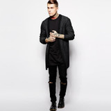 2017 Brand New Clothing Mens Black Long t shirt Men Tops Hip hop tee T-shirt Men Hiphop Short Sleeve Longline casual Tee shirts