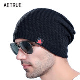 2017 Brand Men's Knit Hat Beanies Men Winter Hats For Men Bonnet Skullies Caps Women Winter Beanie Warm Thicken Baggy Mask Hats