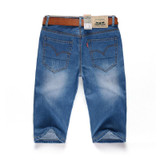 2017 Brand Men's cotton thin denim shorts hole jeans summer male Casual knee length jeans Soft comfortable casual shorts ZD16