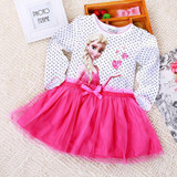 2017 Brand Kids Baby Girls Princess Dress Elsa's and Anna's girl dresses princess elsa anna patterns dress Girls party dress