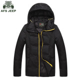 2017 Brand Down Jacket Men Winter With Hood Warm Coats AFS JEEP Mens Short White Duck Down Hooded Jacket D268