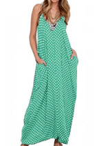 Spaghetti Strap  Printed Maxi Dress