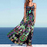 Spaghetti Strap  Printed Maxi Dress
