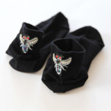 SP&CITY Vintage Fly Patterned Cool Harajuku Socks Women Fashion Rhinhstone Short Black Socks Hipster Female Funny Animal Socks SP&CITY Vintage Fly Patterned Cool Harajuku Socks Women Fashion Rhinhstone Short Black Socks Hipster Female Funny Animal Socks