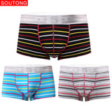Soutong Male Underwear 3 Pcs/lot Men Underwear Cotton Striped Men Boxers Shorts Underpants Men Cueca Boxers Underwear Men st19