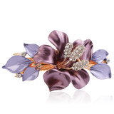 South Korea Horsetail Headwear Flower Crystal Hair Clip Luxury Austria Rhinestone Hairpins Girl Fashion Barrettes Hair Accessory