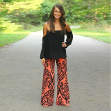 Sought-After Fashion Women Long Pants Loose Elastic Waist Trousers Summer Beach Casual Pants