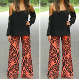 Sought-After Fashion Women Long Pants Loose Elastic Waist Trousers Summer Beach Casual Pants
