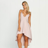 SORCHIDF women summer dress Sexy slip Irregular Deep V-neck Dresses Back Spaghetti Strap Evening bakcless Party Dress