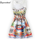 Soperwillton 2017 New Vestido De Festa Women Dresses Summer Casual Dress Vintage Sexy Party Vestidos Plus size Ladies Clothing D